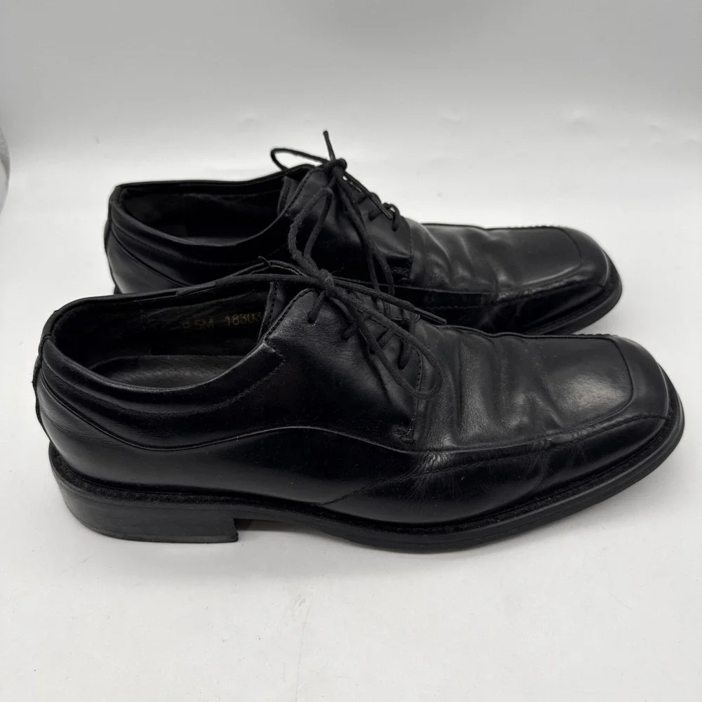 Florsheim Mens Oxford Dress Shoes Square Toe Size 9.5M Black Leather‎